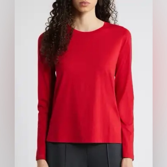 Eileen Fisher Tops - Eileen Fischer Basic Red Long Sleeve Top